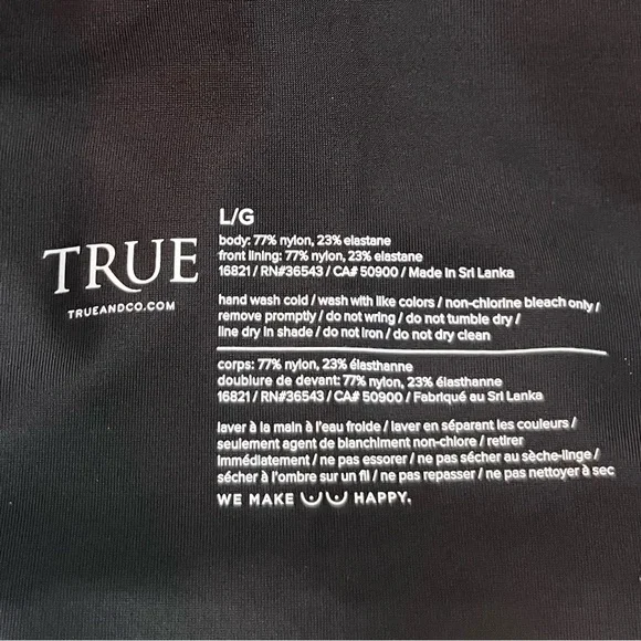 True & Co The Body Triangle Convertible Strap Bralette Bra in Black Size L Large - Picture 7 of 8